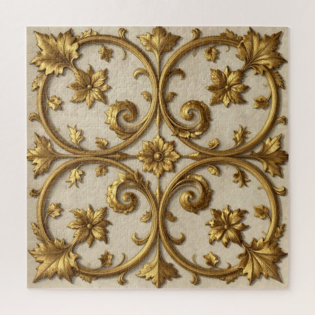 Quebra-cabeça Barroco Ornate Dourado em Filigrana (Vertical)