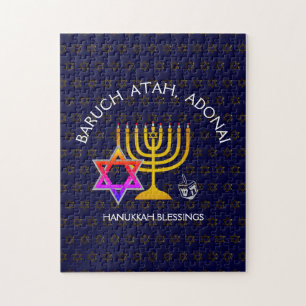 Quebra-cabeça BARUCH ATAH ADONAI  Abençoações de Chanucá