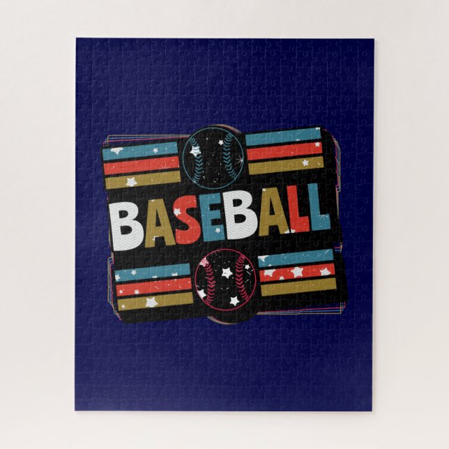 Quebra-cabeça Baseball Geométrico Abstrato Art (Vertical)