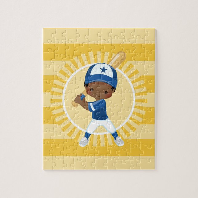 Quebra-cabeça Baseball Player - African American Boy (Vertical)
