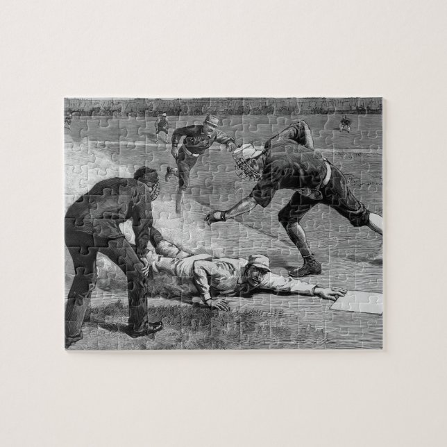 Quebra-cabeça Basebol Antigo por Thure De Thulstrup, 1885 (Horizontal)