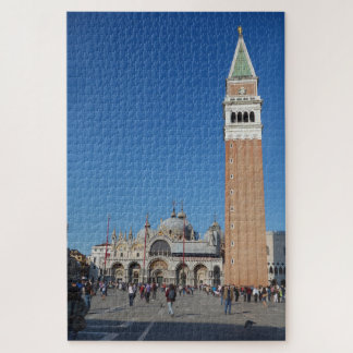 Quebra-cabeça Basilica & Campanile, Praça da rua, Veneza Itália