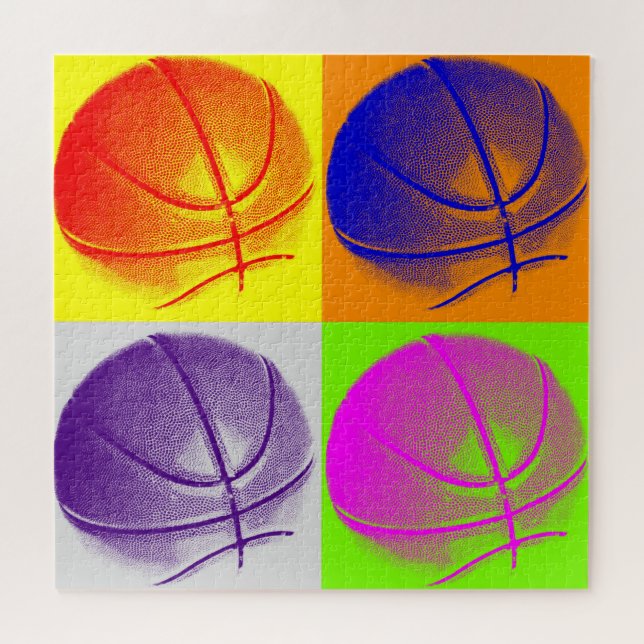 Quebra-cabeça Basketball Illustration Painting Pop Art Sports (Horizontal)
