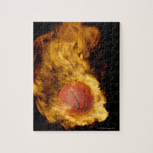 Quebra-cabeça Basquetebol no fogo (composto digital)