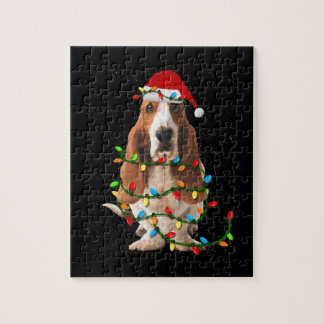Quebra-cabeça basset hound christmas engraçado basset hound dog 