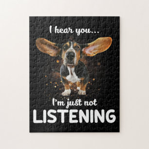 Quebra-cabeça basset hound i hear you not listening