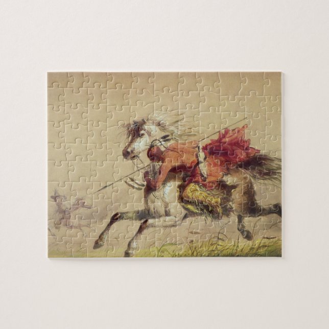 Quebra-cabeça Batalha De Blue Water Creek Por Alfred Jacob Mille (Horizontal)