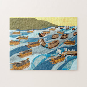 Quebra-cabeça Batalha de Myeongnyang do The TURTLE SHIP 11"x14"