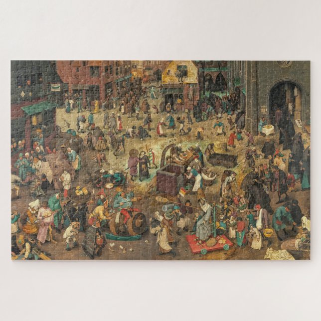 Quebra-cabeça "Batalha entre Carnaval e Queda" 1559, Bruegel, (Horizontal)