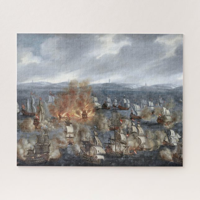 Quebra-cabeça Batalha Naval de Öland Junho 1676 Claus Møinichen (Horizontal)