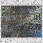 Quebra-cabeça Bathers no La Grenouillère por Claude Monet<br><div class="desc">Bathers no La Grenouillère (1869), de Claude Monet, é uma pintura de arte impressionista vintage, que apresenta um barco popular e um banho com um café flutuante, no rio Sena, perto de Bougal, a oeste de Paris. No Verão de 1869, Monet vivia perto de La Grenouillère, com Camille, e o...</div>