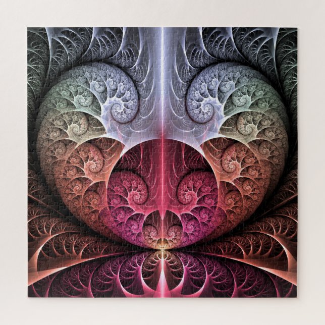 Quebra-cabeça Batida do Coração, Arte Fractal de Fantasia Surrea (Vertical)