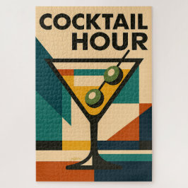 Quebra-cabeça Bauhaus de Meados do Século Cocktail Martini