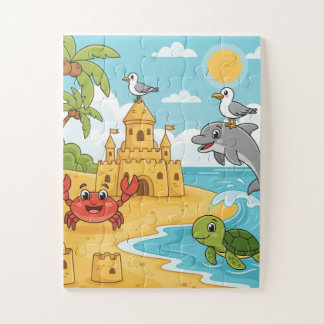 Quebra-cabeça Beach Adventure Kids Puzzle | Ocean Animals Learni
