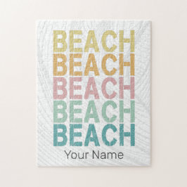 Quebra-cabeça Beach Retro Lettering Vintage Holiday Summer