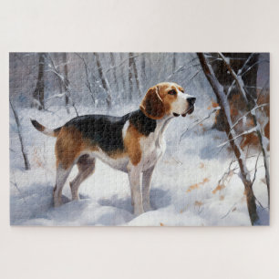 Quebra-cabeça Beagle Deixe Nevar Natal