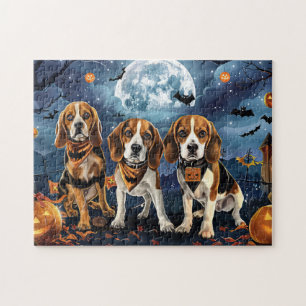 Quebra-cabeça Beagle Halloween Assustador