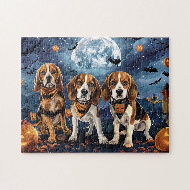Quebra-cabeça Beagle Halloween Spooky (Horizontal)
