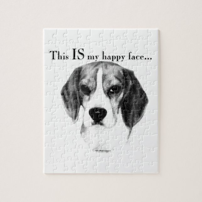 Quebra-cabeça Beagle Happy Face; Beagle Feliz; Beagle Grumpy (Vertical)