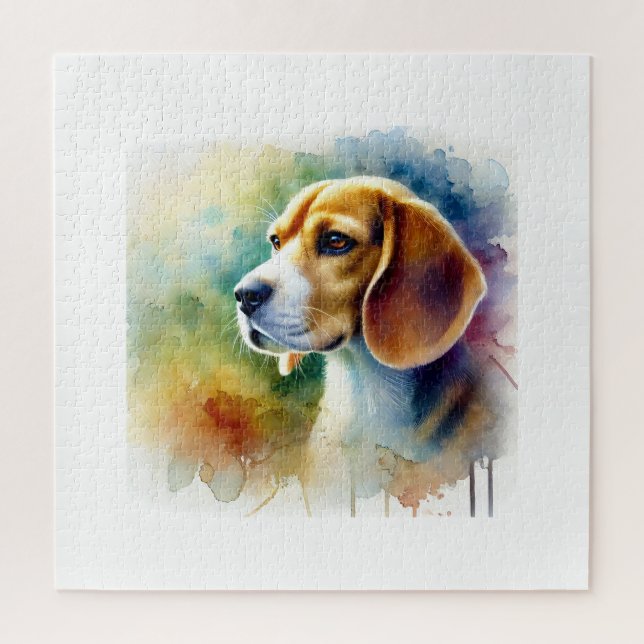Quebra-cabeça Beagle Harrier Dog 010824AREF102 - Watercolor (Vertical)