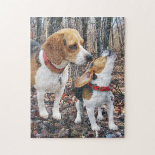Quebra-cabeça Beagle, Mãe E Filhote Em Woods