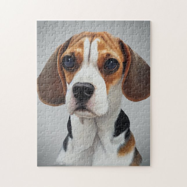 Quebra-cabeça Beagle Retrait Gouache Fine Art (Vertical)