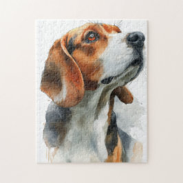 Quebra-cabeça Beagle watercolor portrait