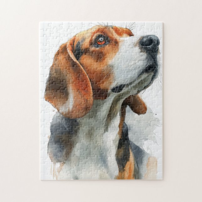 Quebra-cabeça Beagle watercolor portrait (Vertical)