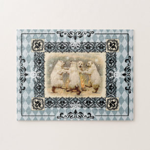 Quebra-cabeça Bears Polar Dandançante Blue Harlequin Jigsera Que