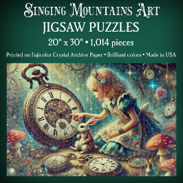 Quebra-cabeça Beautiful Alice and Rabbit Fairytale Art