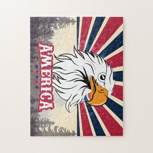Quebra-cabeça Beautiful American Flag / Eagle Jigsaw Puzzle (Vertical)