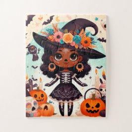 Quebra-cabeça Beautiful little witch halloween party