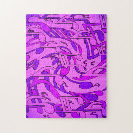 Quebra-cabeça Beautiful Music Upbeat Musical Notes Purple Pink