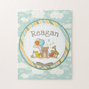 Quebra-cabeça Bebê Personalizado Urso Ninho Girafa Borracha Duck