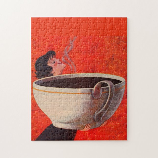 Quebra-cabeça bebedor de café grande (Vertical)