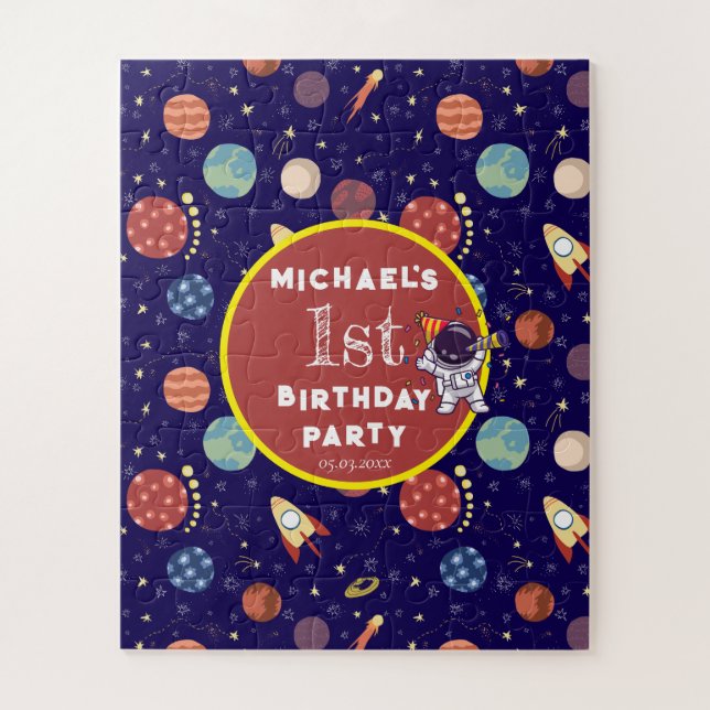 Quebra-cabeça Bebês Crianças Astronauta Qualquer Festa de aniver (Vertical)