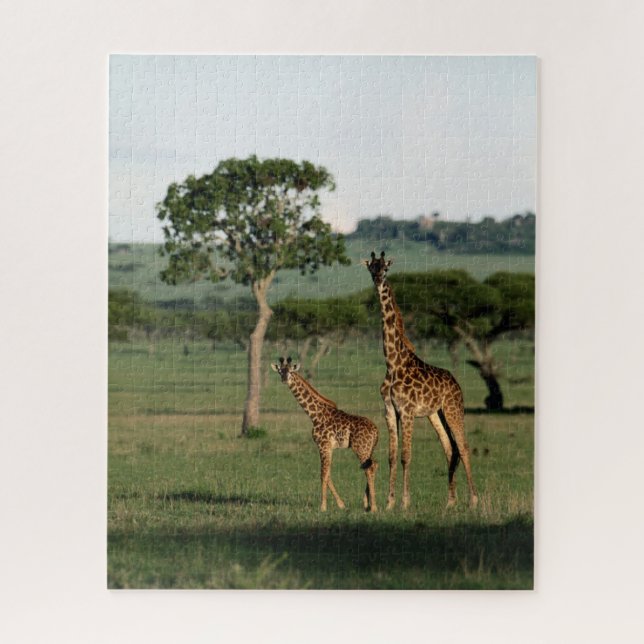 Quebra-cabeça Bebês Mais Pobres | Giraffe Calf & Mama (Vertical)