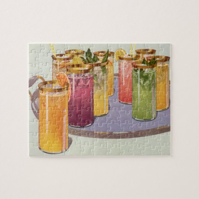 Quebra-cabeça Bebidas Antigas, Bebidas com Cubos de Gelo em uma  (Horizontal)