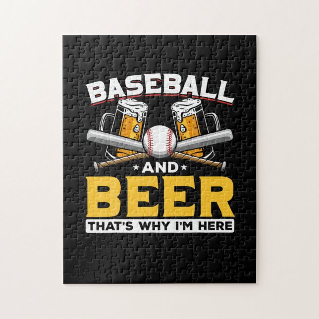 Quebra-cabeça Beer Drinker Baseball Beball Humor Aniversário (Vertical)