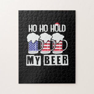 Quebra-cabeça Beer Drinker Ho Ho Segurar Minha Cerveja USA Anive