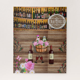 Quebra-cabeça Beer Penguin Vinho Floral