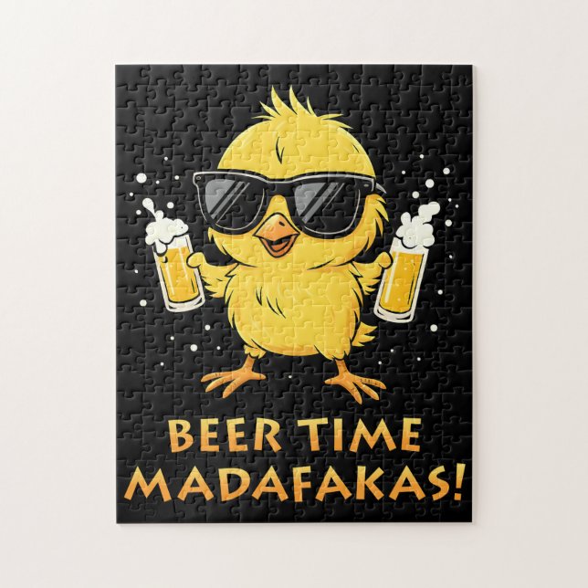 Quebra-cabeça Beer Time Madafakas Meme Pato Goose Retro (Vertical)