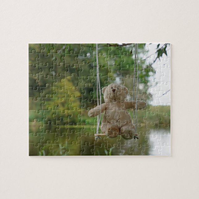 Quebra-cabeça Beertje op schommel aan boom (Horizontal)