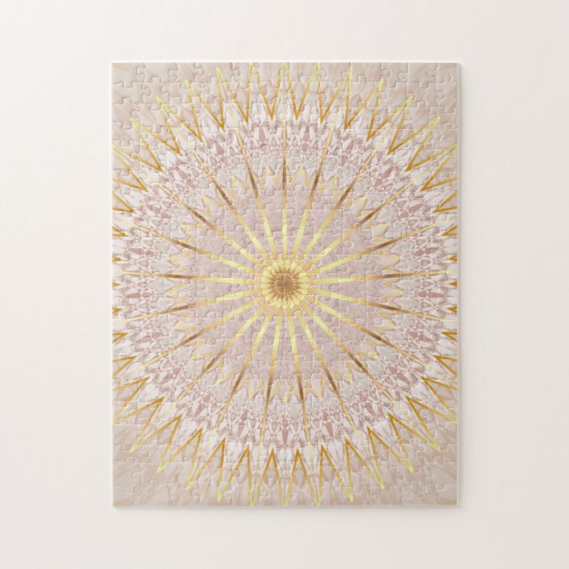 Quebra-cabeça Beige Dourado Mandala (Vertical)