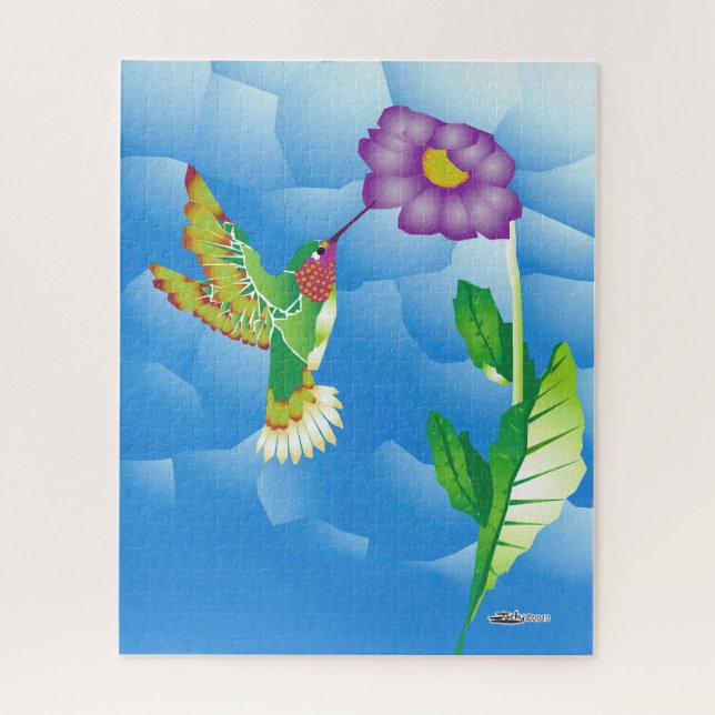 Quebra-cabeça Beija-flor: Estilizado (Vertical)