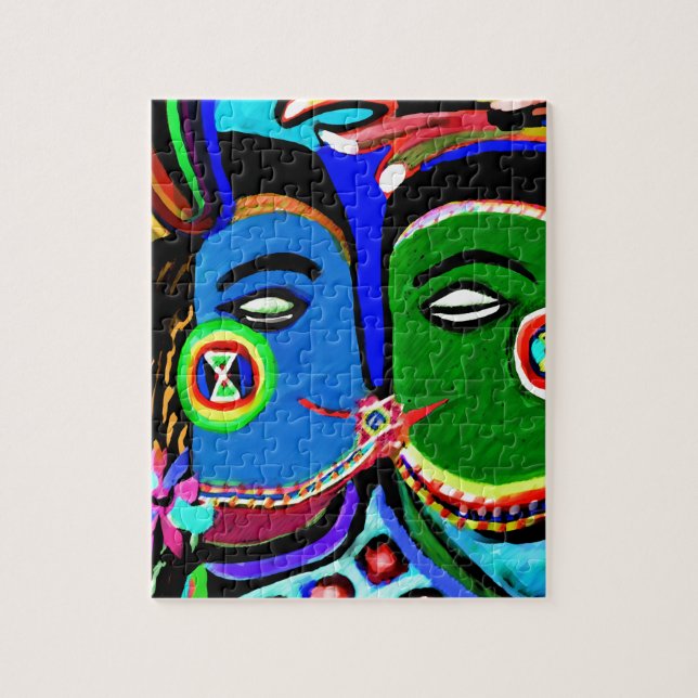 Quebra-cabeça Beijo apaixonado - estilo da arte da caverna de (Vertical)