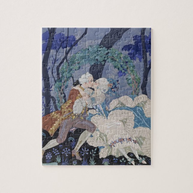 Quebra-cabeça Beijo secreto, ilustração para "Fetes Galantes" (Vertical)