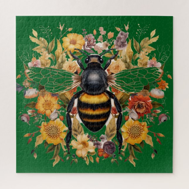 Quebra-cabeça Bela Abelha e Flores Selvagens (Vertical)