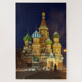 Quebra-cabeça Bela Catedral de Intercessão Moscou à Noite