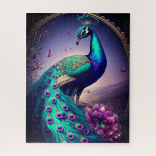 Quebra-cabeça Bela Coloração Peacock Peafowl Bird Willife